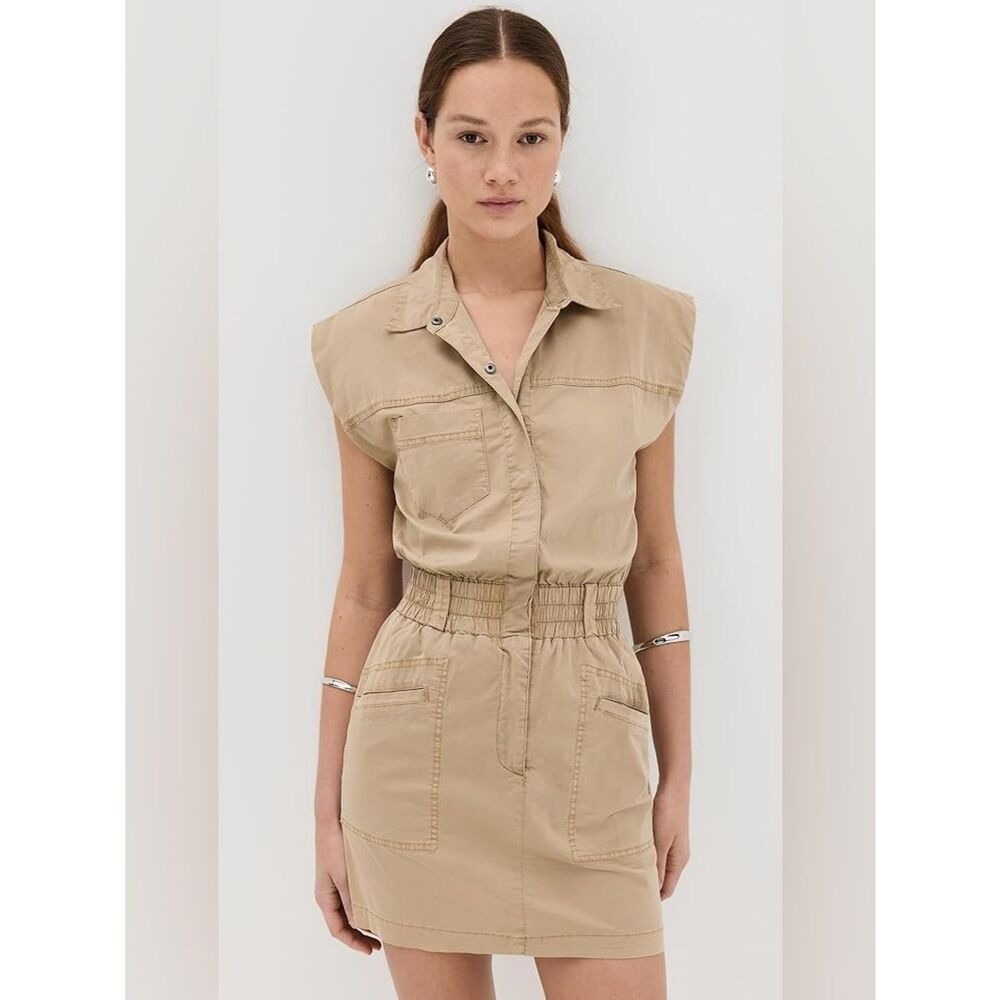 PISTOLA Women's Rosie Khaki Sleeveless Mini Dress Size Medium - Picture 4 of 12